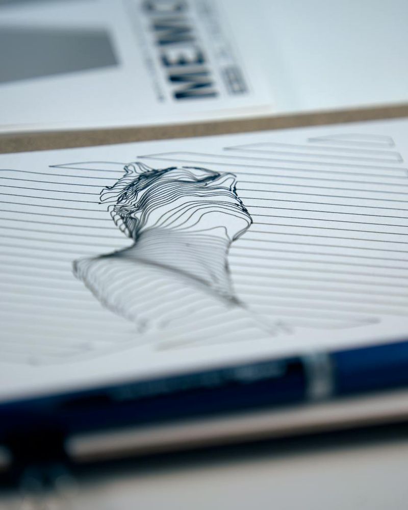 Minimalist geometric art representing a linear process of transformation